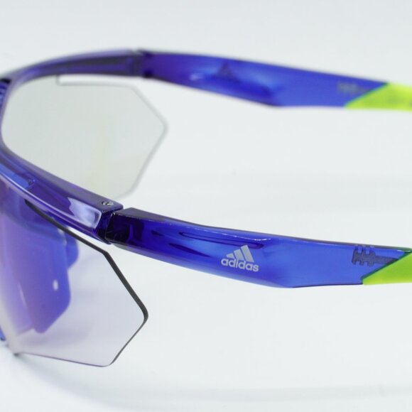 Adidas SP0027 91X Shield Sunglasses - Matte Blue \ Blue Mirror - Picture 6 of 10